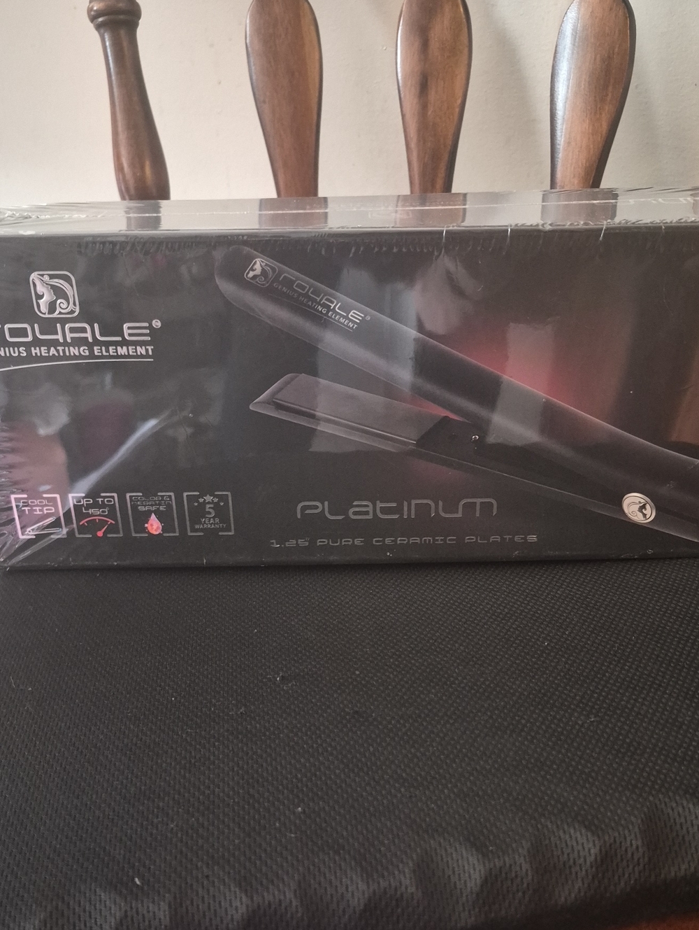 Platinum 1.25" Black Ceramic Flat Iron - Black